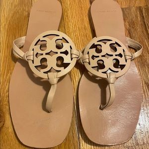 Tory Burch Square Toe Miller Sandals